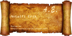 Antalfi Erik névjegykártya